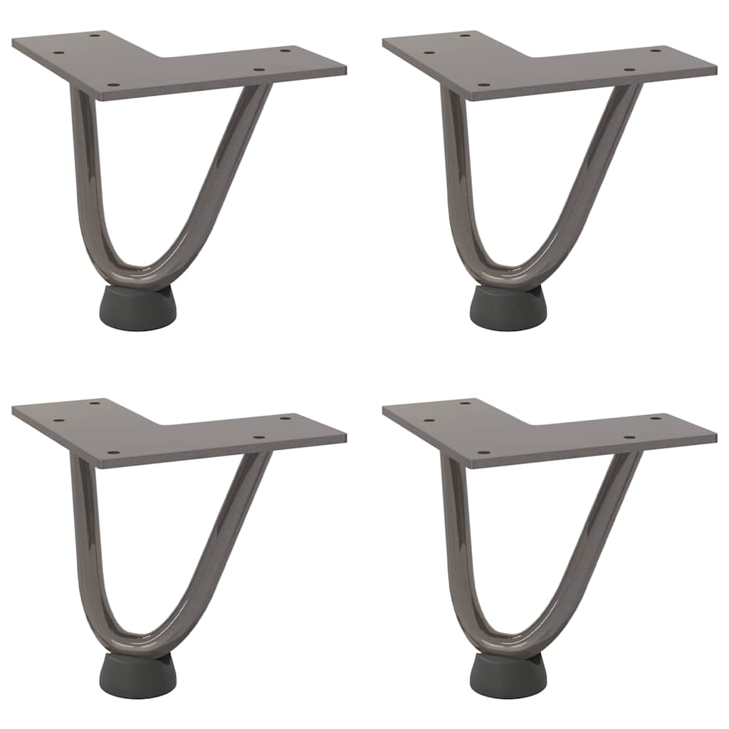 vidaXL Hairpin Legs for Coffee Table 4 pcs Natural Steel 10 cm Solid Steel