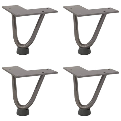 vidaXL Hairpin Legs for Coffee Table 4 pcs Natural Steel 10 cm Solid Steel