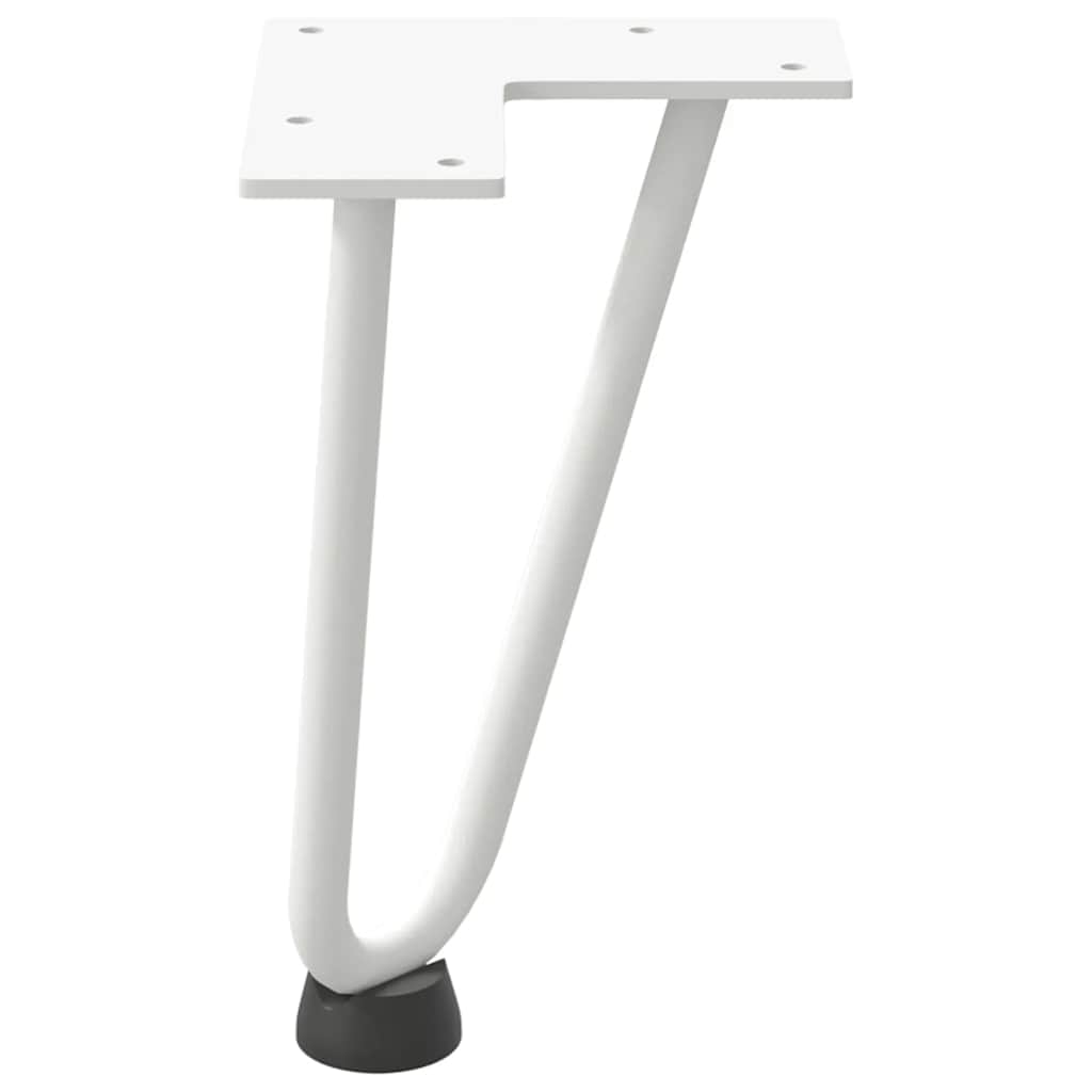 vidaXL Hairpin Legs for Coffee Table 4 pcs White 20 cm Solid Steel