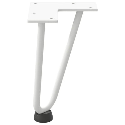 vidaXL Hairpin Legs for Coffee Table 4 pcs White 20 cm Solid Steel