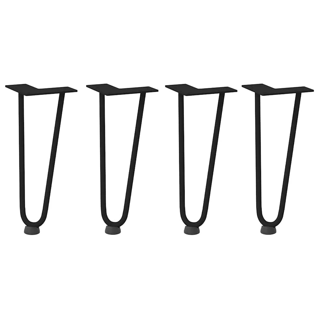 vidaXL Hairpin Legs for Coffee Table 4 pcs Black 30 cm Solid Steel
