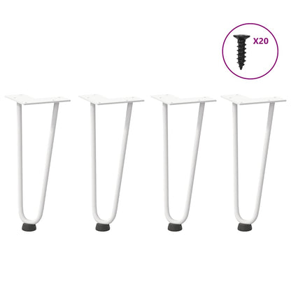 vidaXL Hairpin Legs for Coffee Table 4 pcs White 30 cm Solid Steel
