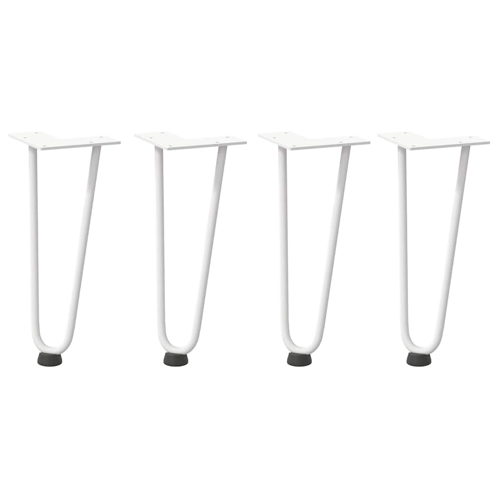 vidaXL Hairpin Legs for Coffee Table 4 pcs White 30 cm Solid Steel
