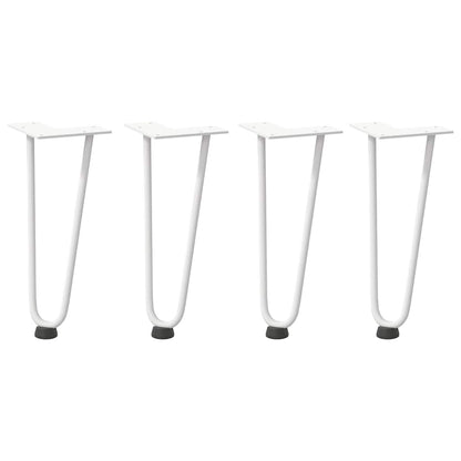 vidaXL Hairpin Legs for Coffee Table 4 pcs White 30 cm Solid Steel