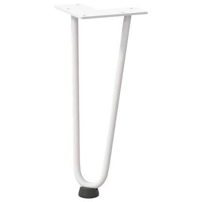 vidaXL Hairpin Legs for Coffee Table 4 pcs White 30 cm Solid Steel