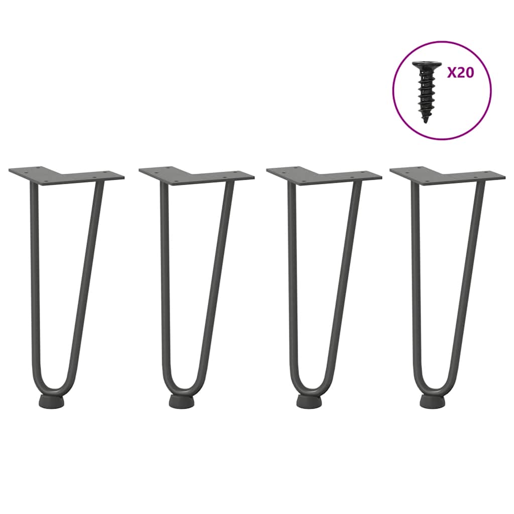 vidaXL Hairpin Legs for Coffee Table 4 pcs Anthracite 30 cm Solid Steel
