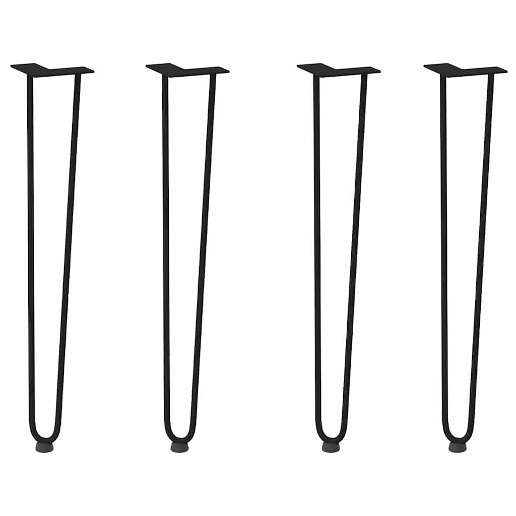 vidaXL hairpin legs for console tables for Console Table 4 pcs Black 72 cm Solid Steel