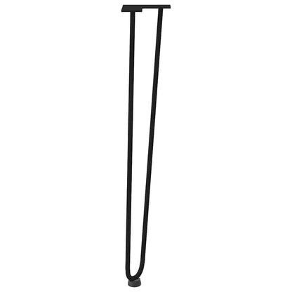 vidaXL hairpin legs for console tables for Console Table 4 pcs Black 72 cm Solid Steel