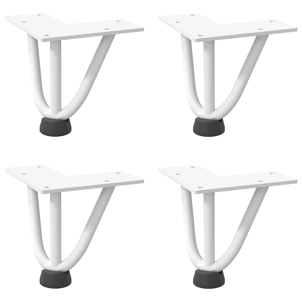 vidaXL Hairpin Legs for Coffee Table 4 pcs White 10 cm Solid Steel
