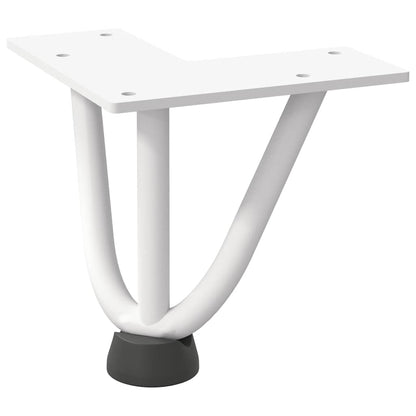vidaXL Hairpin Legs for Coffee Table 4 pcs White 10 cm Solid Steel