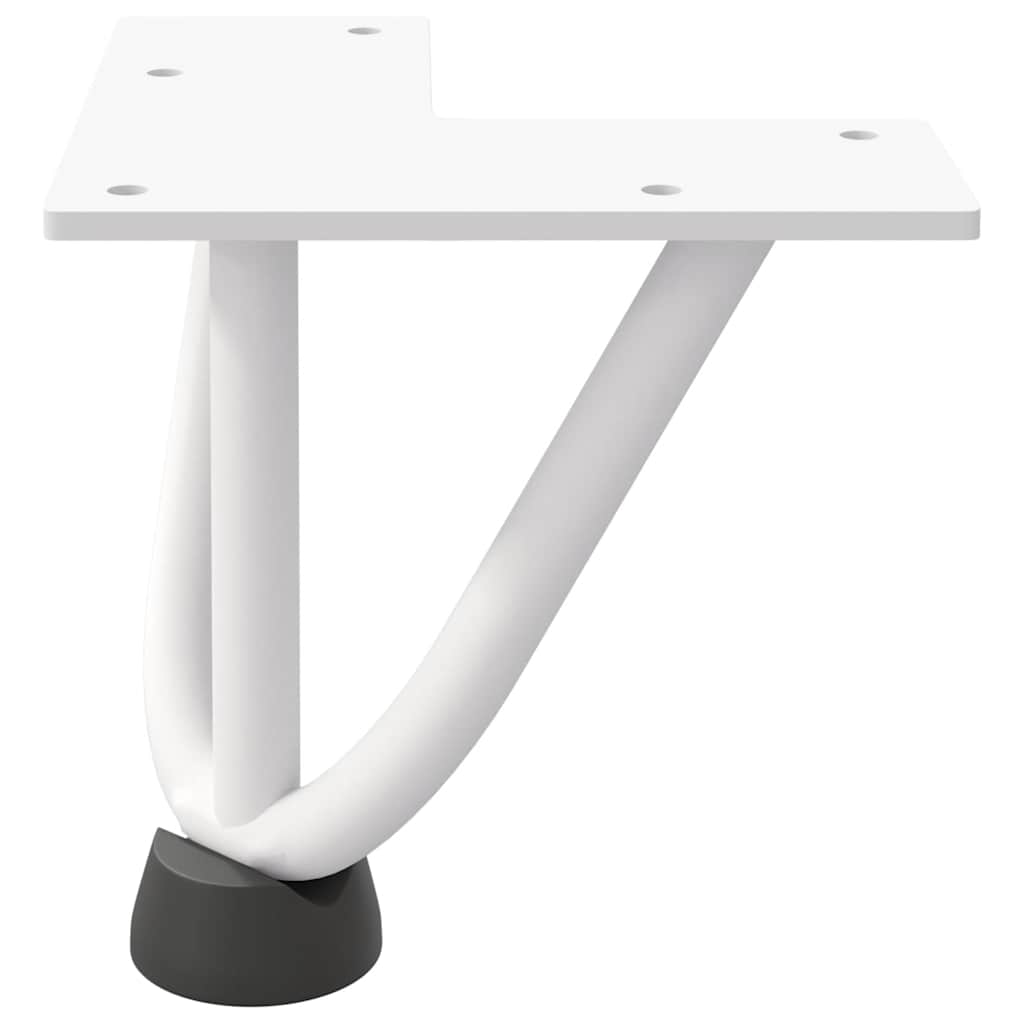 vidaXL Hairpin Legs for Coffee Table 4 pcs White 10 cm Solid Steel