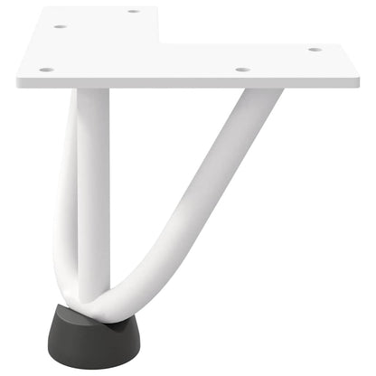 vidaXL Hairpin Legs for Coffee Table 4 pcs White 10 cm Solid Steel