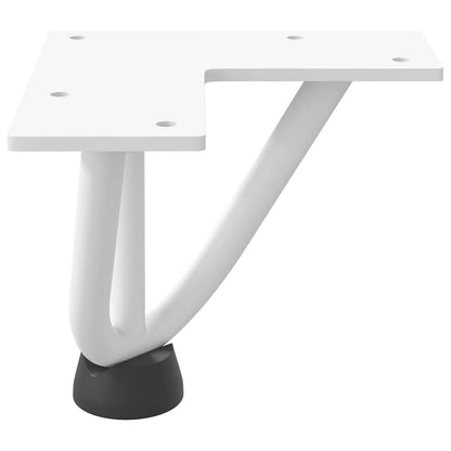 vidaXL Hairpin Legs for Coffee Table 4 pcs White 10 cm Solid Steel