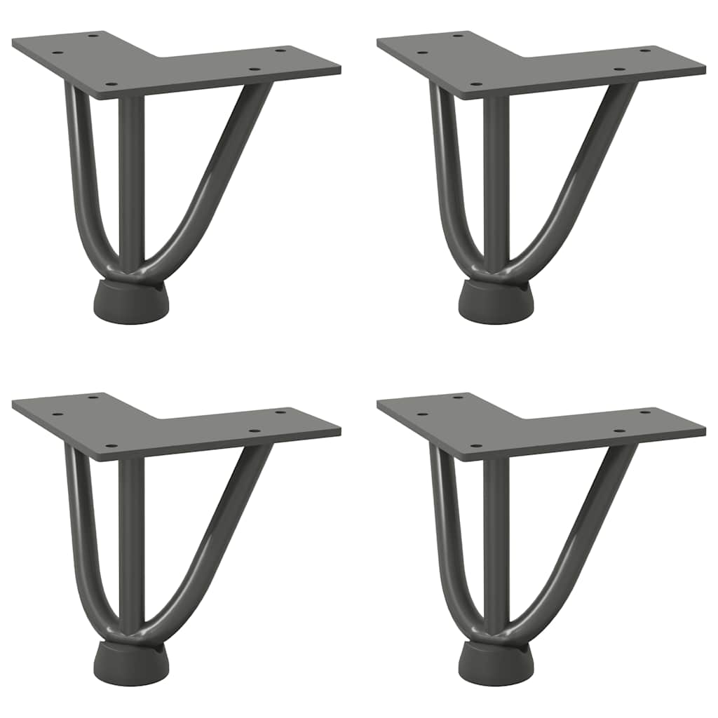 vidaXL Hairpin Legs for Coffee Table 4 pcs Anthracite 10 cm Solid Steel
