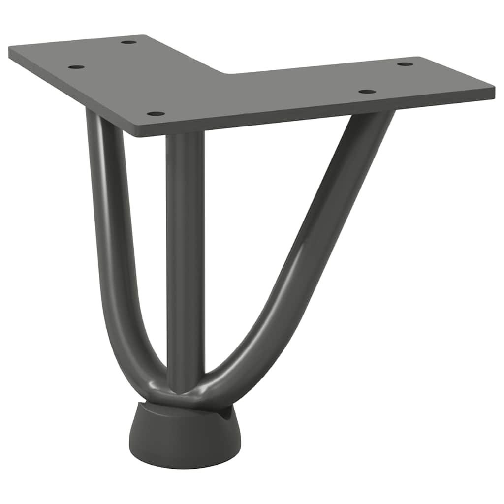 vidaXL Hairpin Legs for Coffee Table 4 pcs Anthracite 10 cm Solid Steel