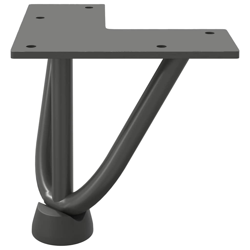 vidaXL Hairpin Legs for Coffee Table 4 pcs Anthracite 10 cm Solid Steel