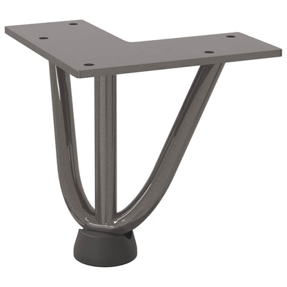 vidaXL Hairpin Legs for Coffee Table 4 pcs Natural Steel 10 cm Solid Steel