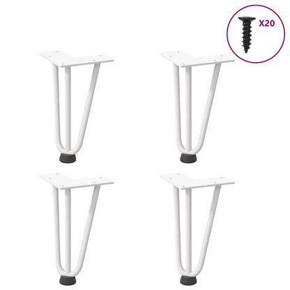 vidaXL Hairpin Legs for Coffee Table 4 pcs White 20 cm Solid Steel