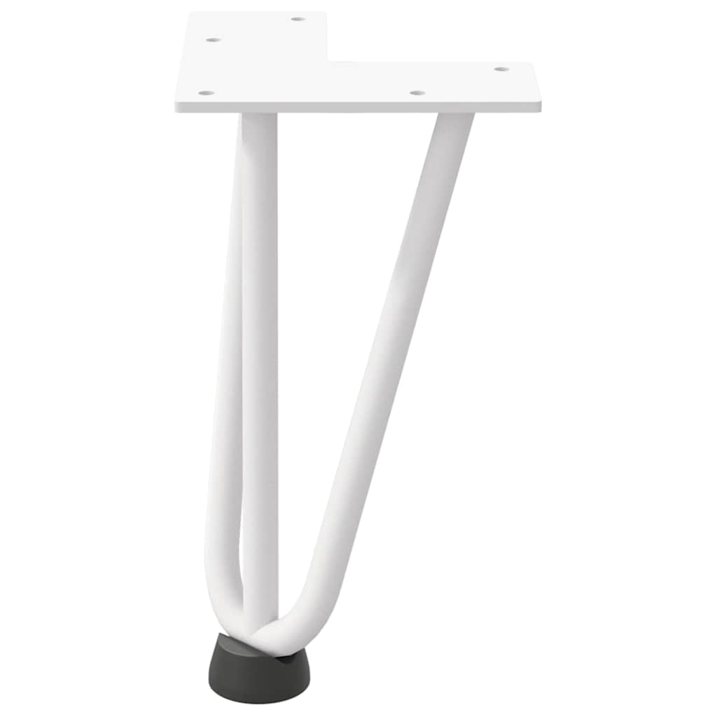 vidaXL Hairpin Legs for Coffee Table 4 pcs White 20 cm Solid Steel