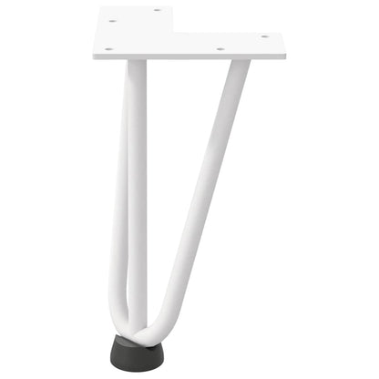 vidaXL Hairpin Legs for Coffee Table 4 pcs White 20 cm Solid Steel