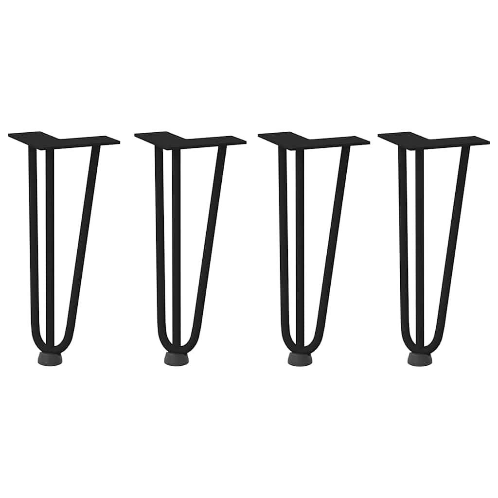 vidaXL Hairpin Legs for Coffee Table 4 pcs Black 30 cm Solid Steel