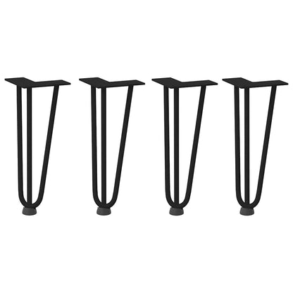 vidaXL Hairpin Legs for Coffee Table 4 pcs Black 30 cm Solid Steel