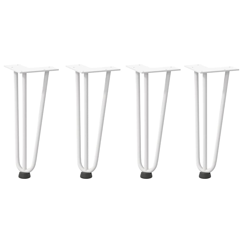 vidaXL Hairpin Legs for Coffee Table 4 pcs White 30 cm Solid Steel