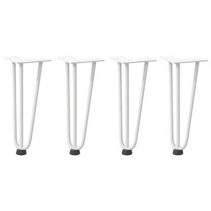vidaXL Hairpin Legs for Coffee Table 4 pcs White 30 cm Solid Steel