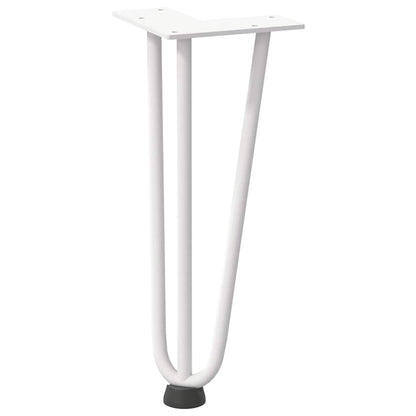 vidaXL Hairpin Legs for Coffee Table 4 pcs White 30 cm Solid Steel