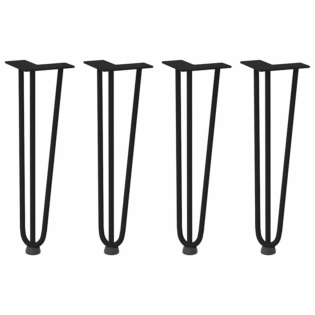 vidaXL Hairpin Legs for Coffee Table 4 pcs Black 42 cm Solid Steel