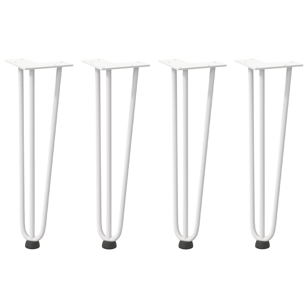 vidaXL Hairpin Legs for Coffee Table 4 pcs White 42 cm Solid Steel
