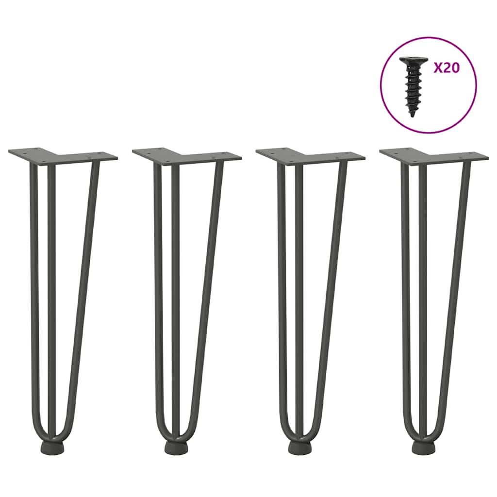 vidaXL Hairpin Legs for Coffee Table 4 pcs Anthracite 42 cm Solid Steel