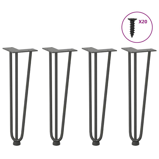 vidaXL Hairpin Legs for Coffee Table 4 pcs Anthracite 42 cm Solid Steel