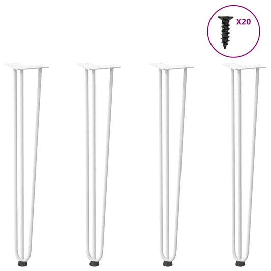 vidaXL hairpin legs for console tables for Console Table 4 pcs White 72 cm Solid Steel