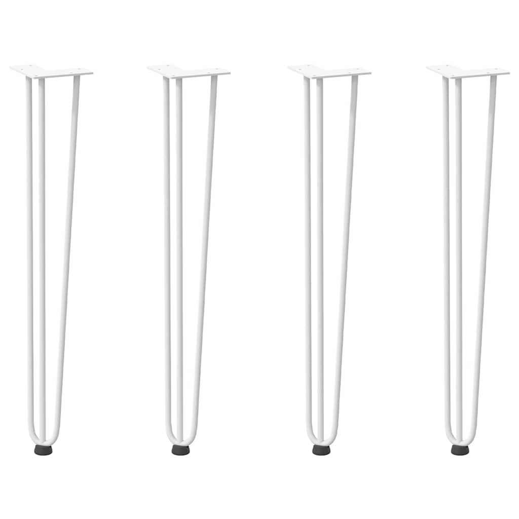 vidaXL hairpin legs for console tables for Console Table 4 pcs White 72 cm Solid Steel