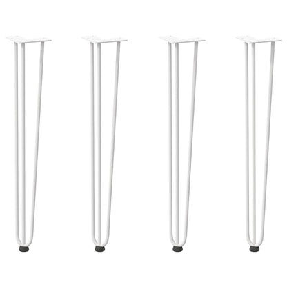 vidaXL hairpin legs for console tables for Console Table 4 pcs White 72 cm Solid Steel