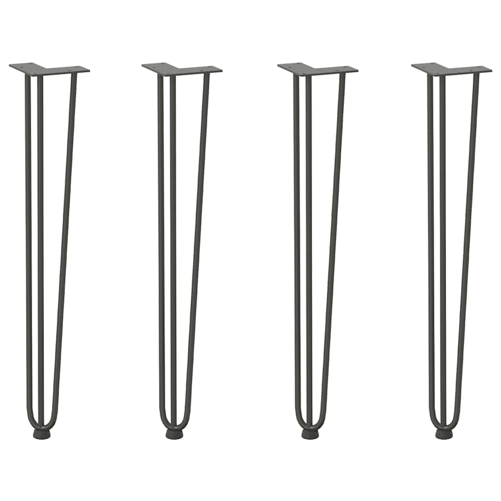 vidaXL hairpin legs for console tables for Console Table 4 pcs Anthracite 72 cm Solid Steel