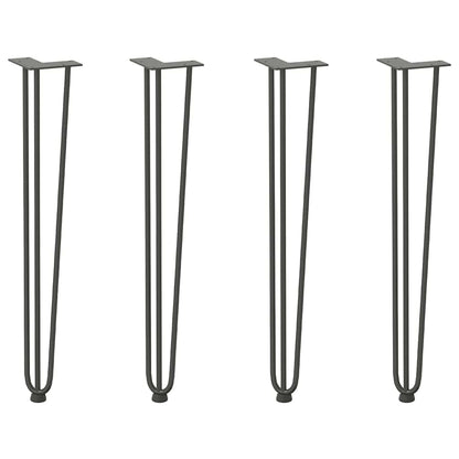 vidaXL hairpin legs for console tables for Console Table 4 pcs Anthracite 72 cm Solid Steel