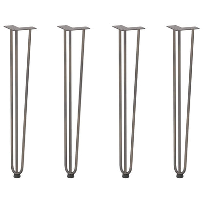 vidaXL hairpin legs for console tables for Console Table 4 pcs Natural Steel 72 cm Solid Steel