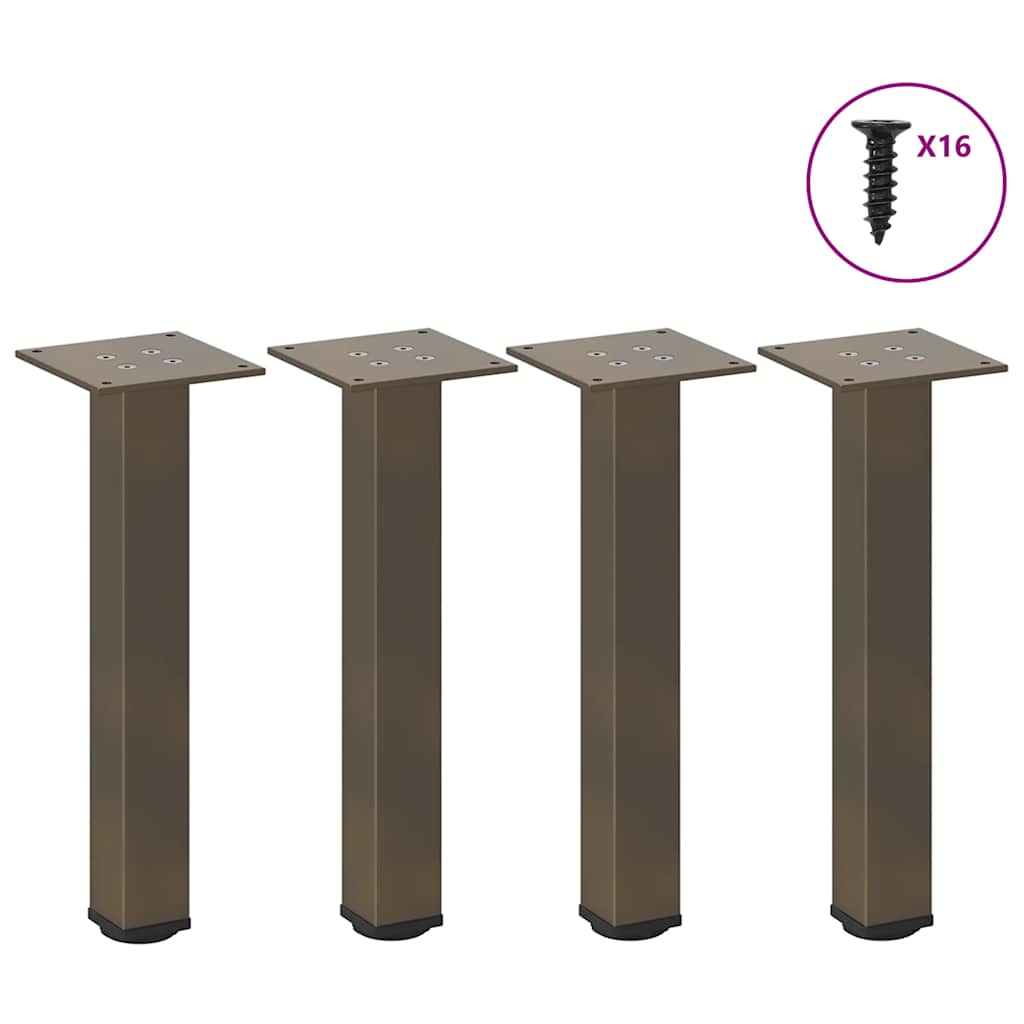 vidaXL Coffee Table Legs 4 pcs Natural Steel 42-44 cm Steel