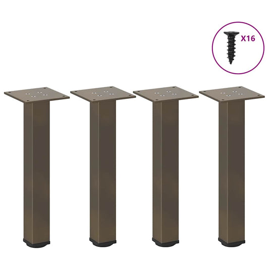 vidaXL Coffee Table Legs 4 pcs Natural Steel 42-44 cm Steel