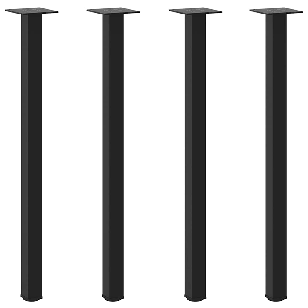 vidaXL Console Table Legs 4 pcs Black 72-74 cm Steel