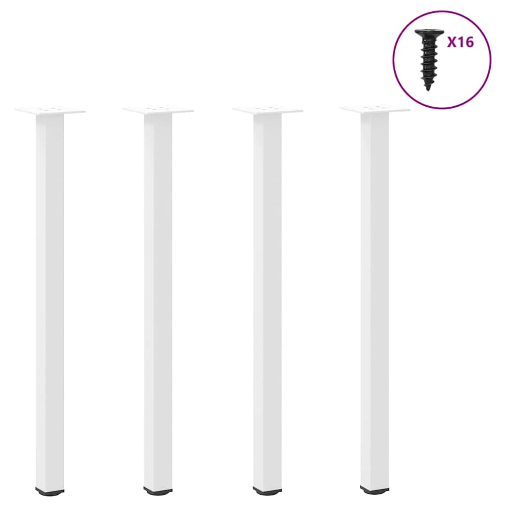vidaXL Console Table Legs 4 pcs White 72-74 cm Steel