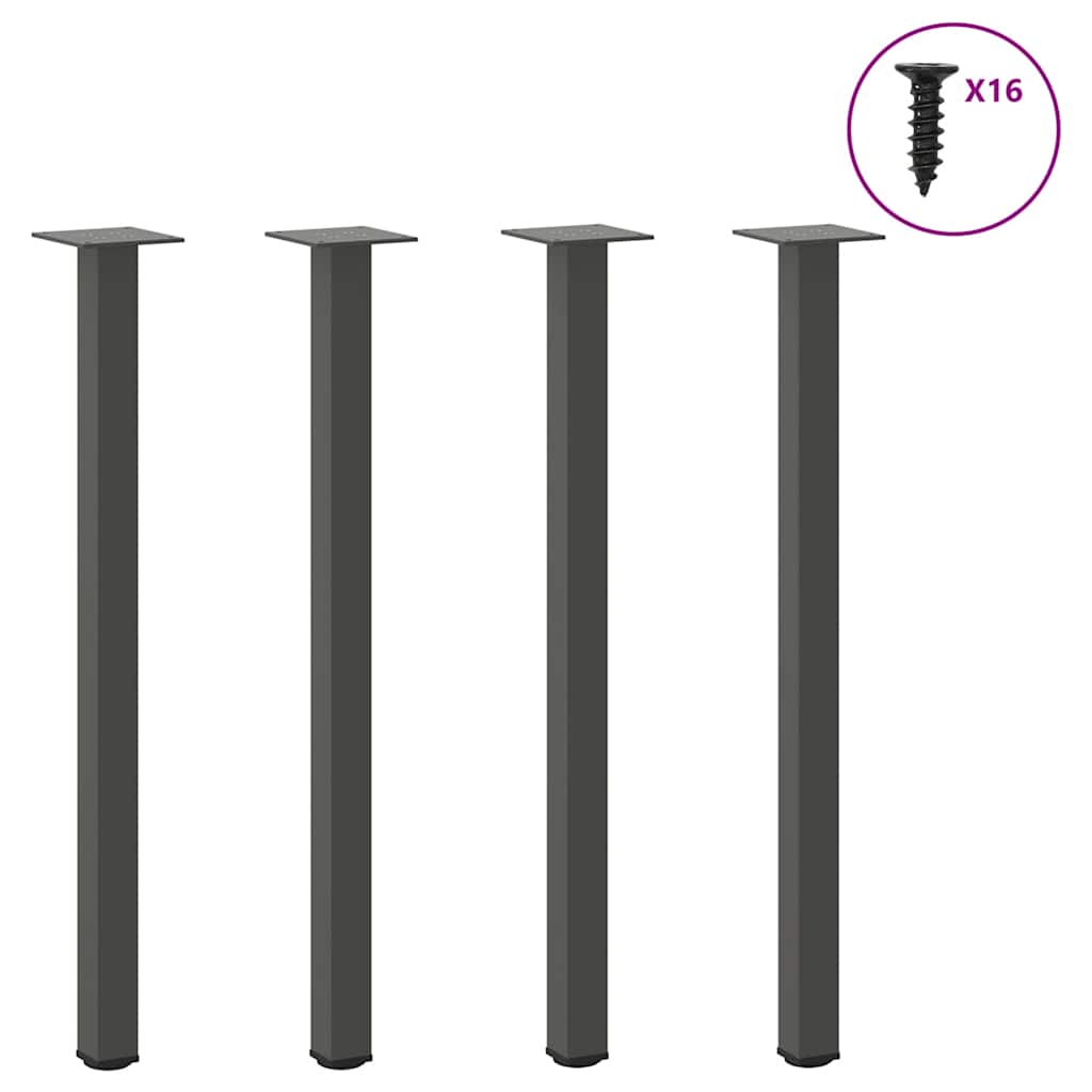 vidaXL Console Table Legs 4 pcs Anthracite 72-74 cm Steel
