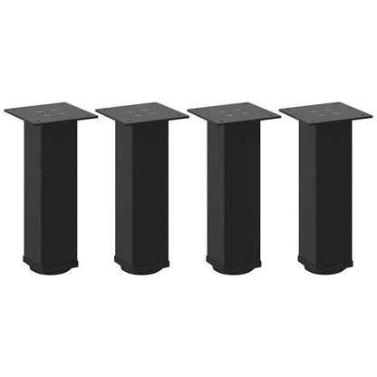 vidaXL Coffee Table Legs 4 pcs Black 30-32 cm Steel