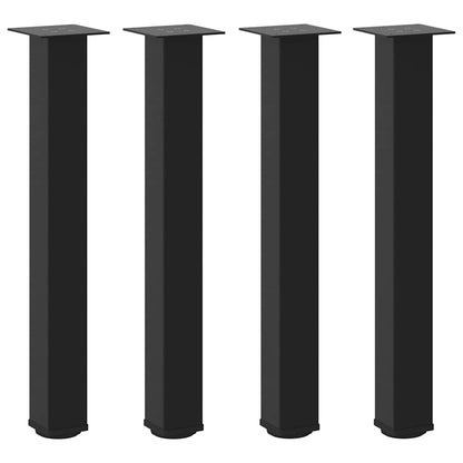 vidaXL Console Table Legs 4 pcs Black 72-74 cm Steel