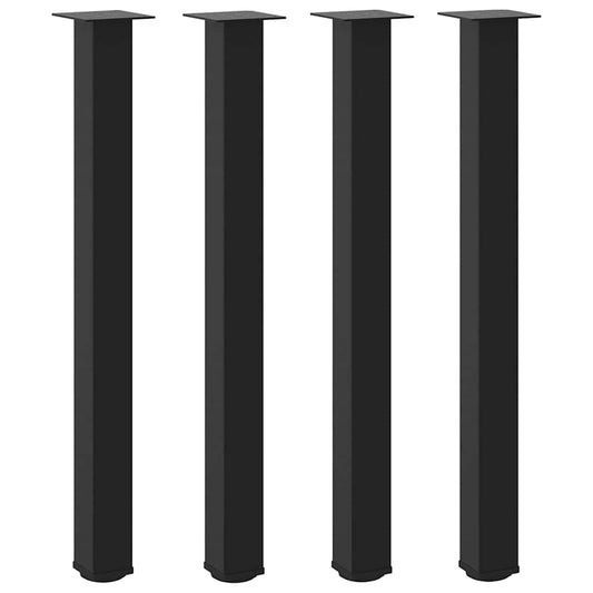 vidaXL Bar Table Legs 4 pcs Black 90-92 cm Steel
