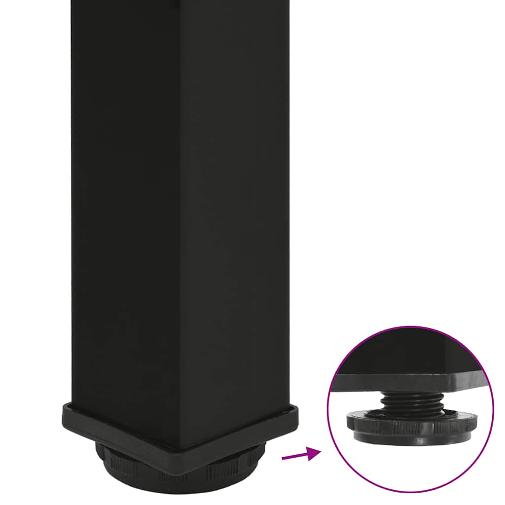 vidaXL Bar Table Legs 4 pcs Black 90-92 cm Steel