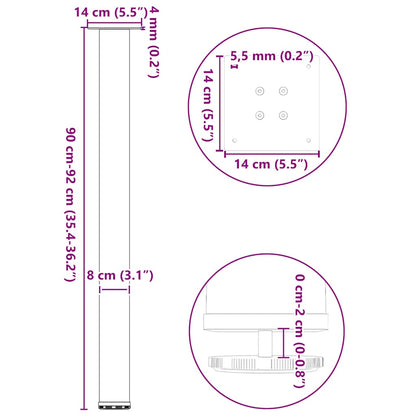 vidaXL Bar Table Legs 4 pcs Anthracite 90-92 cm Steel