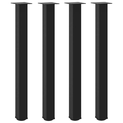 vidaXL Bar Table Legs 4 pcs Black 100-102 cm Steel
